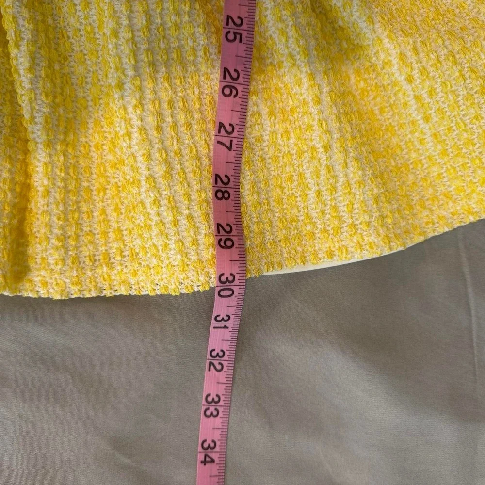 ASOS DESIGN Yellow Textured Boucle V-Neck Ruffle Mini Dress Cami Straps Sz 6